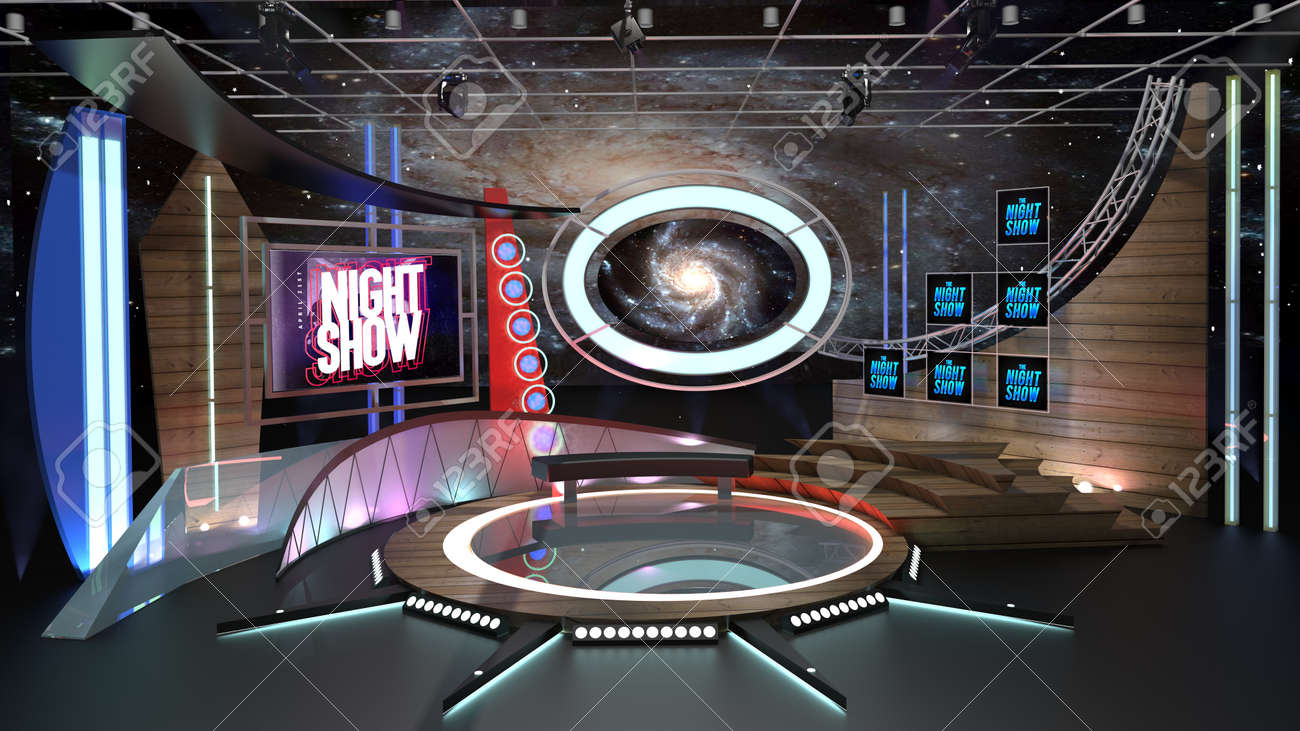 Virtual TV Studio Talkshow 1. 3d Rendering. Virtual set studio for chroma footage. wherever you want it, With a simple setup, a few square feet of space, and Virtual Set, you can transform any location into a spectacular virtual set. This background was created in high resolution software. You can use it in your virtual studios. - 144991237 Virtual TV Studio Talkshow 1. 3d Rendering. Virtual set studio for chroma footage. wherever you want it, With a simple setup, a few square feet of space, and Virtual Set, you can transform any location into a spectacular virtual set. This background was created in high resolution software. You can use it in your virtual studios. - 144991237