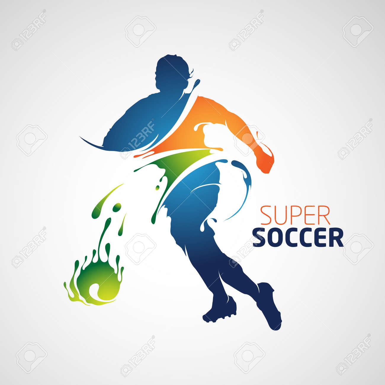 Super Soccer Full Color Silhouette Is Suitable For Your Design Royalty Free Cliparts Vectors And Stock Illustration Image