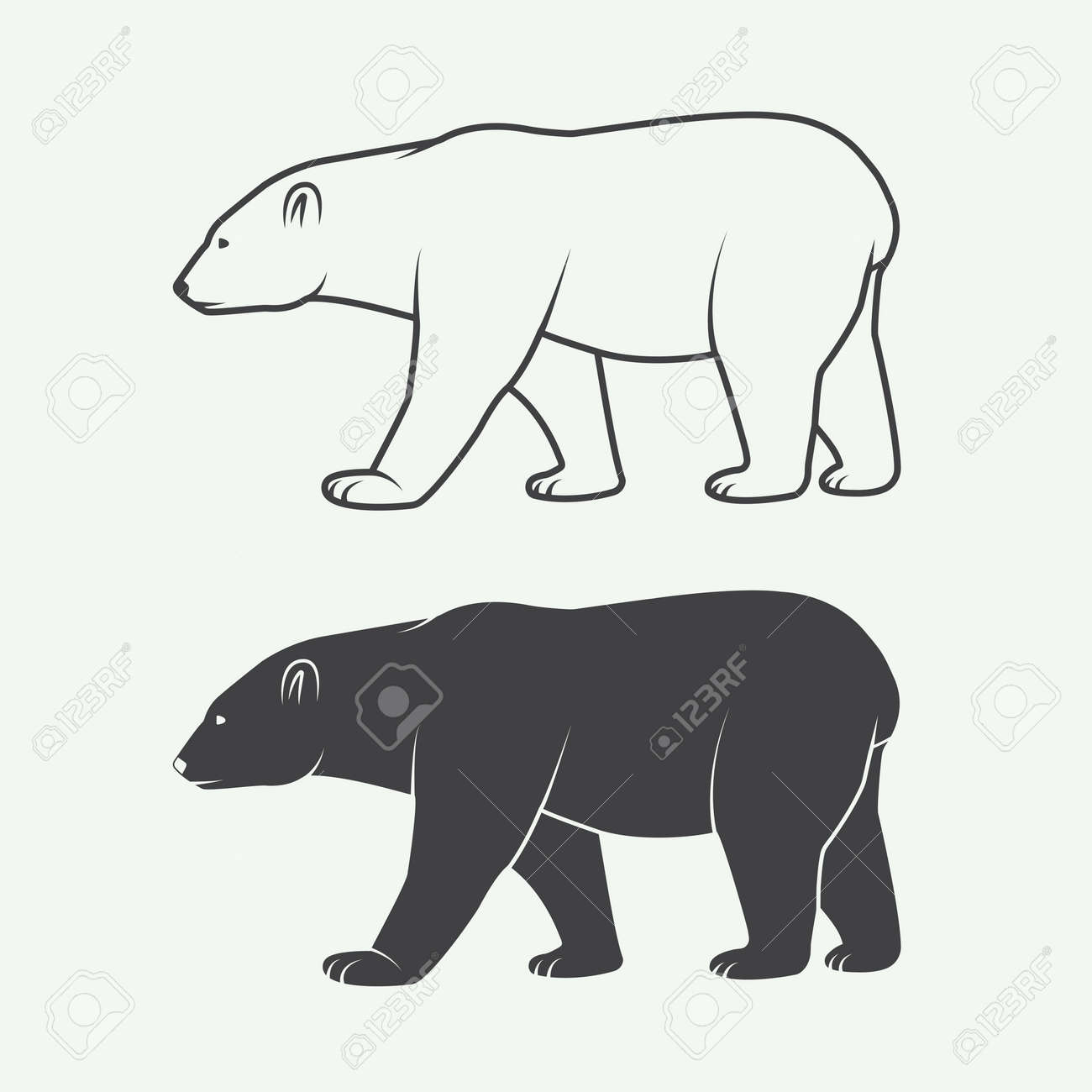 ヴィンテージの白の北極シロクマ柄 ベクトル図のイラスト素材 ベクタ Image ヴィンテージの白の北極シロクマ柄 ベクトル図のイラスト素材 ベクタ Image