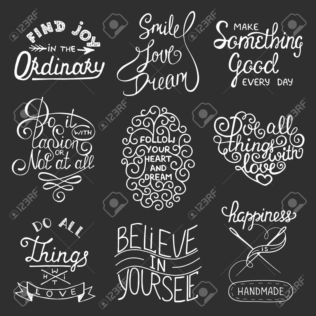 Inspirational Slogans Fair Set Of Vector Inspirational Typography Slogans For Greeting Cards Inspirational Slogans Glamorous Set Of Vector Inspirational Typography Slogans For Greeting Cards