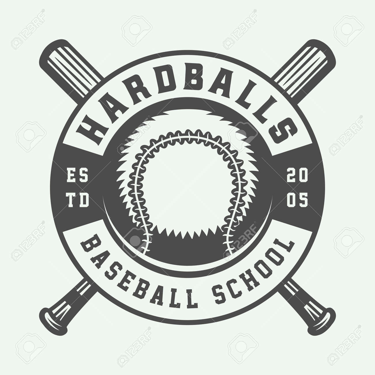 vintage baseball theme design template suitable for logo emblem
