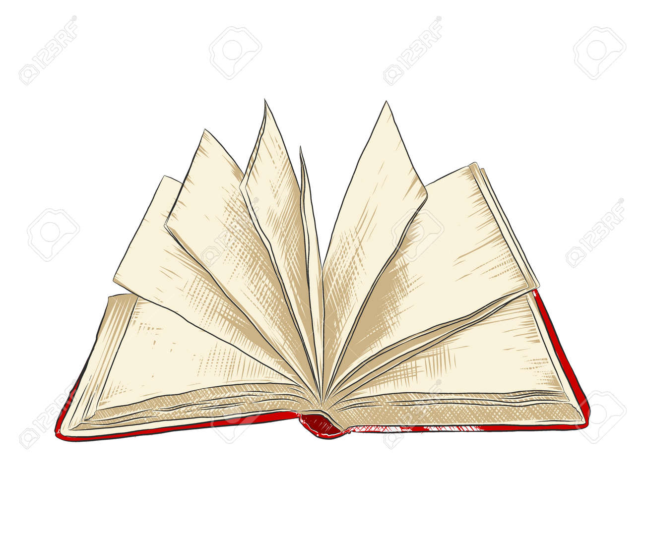 Open Book, Hand-drawing. Vector Illustration. Stock Vector
