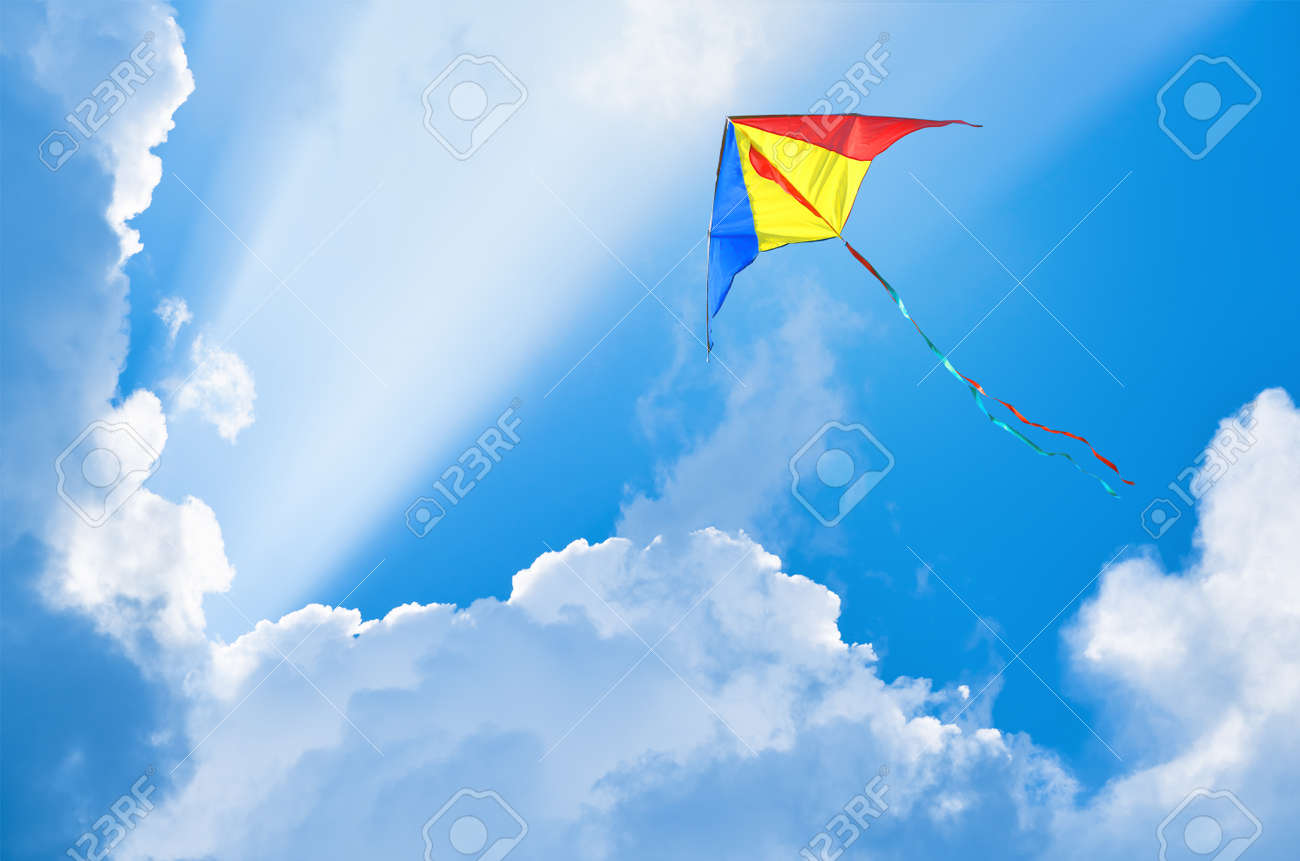Kite flying in the sky among the clouds - 66533493 Kite flying in the sky among the clouds - 66533493