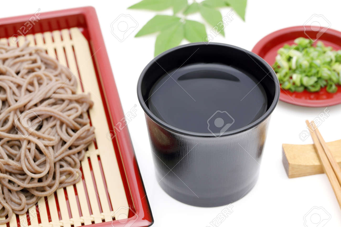 Japanese Zaru Soba Noodles On Plate Stock Photo Picture And Royalty Free Image Image 128567346