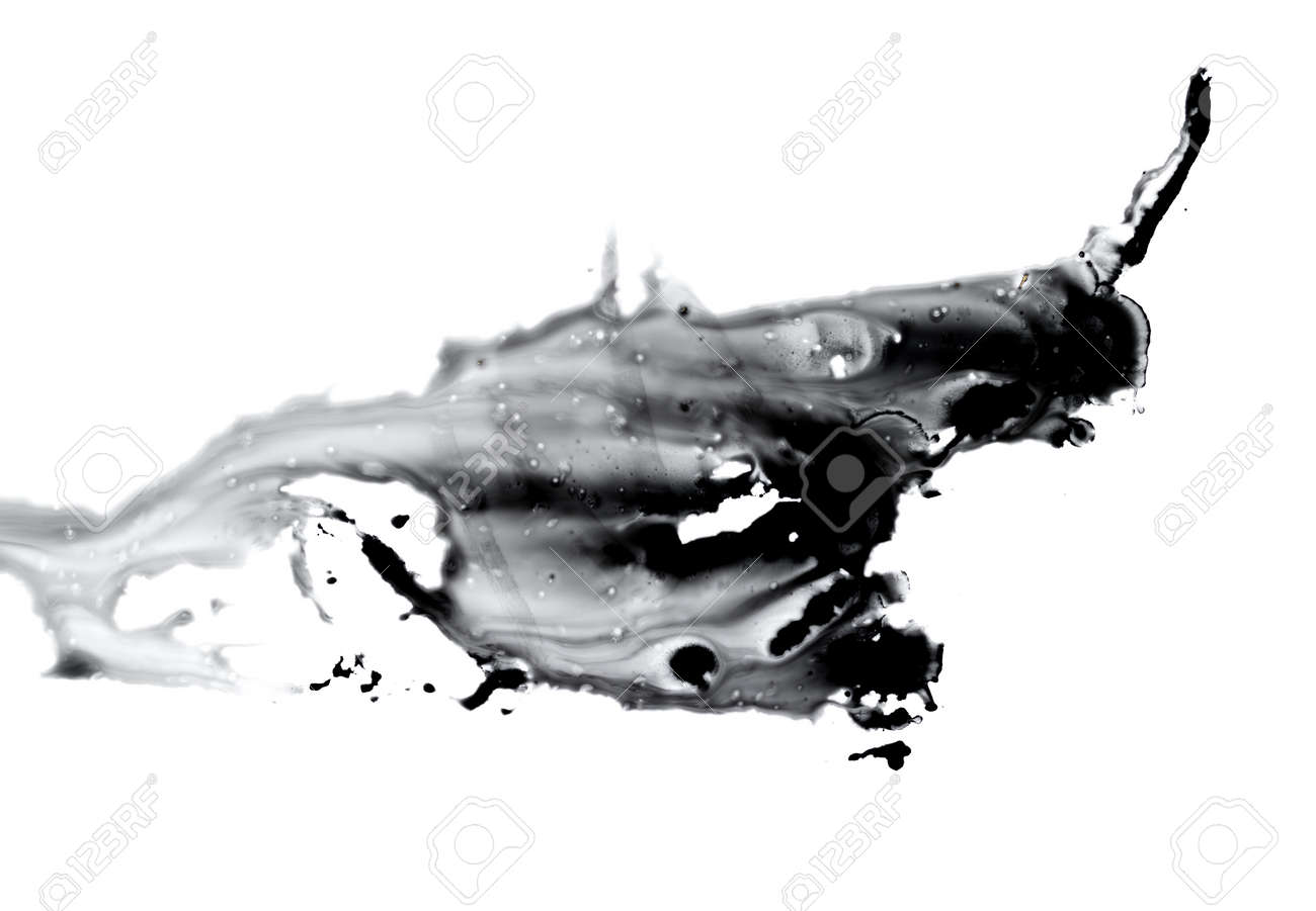 Abstract Black Watercolor Paint Splash Background Black