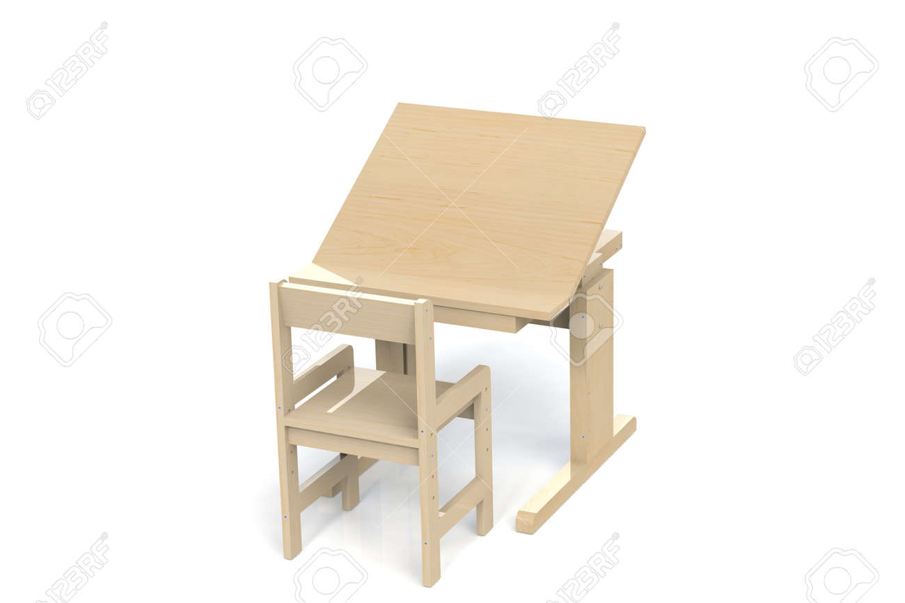 Children S Small Wooden Table And Chair School Desk With Adjule