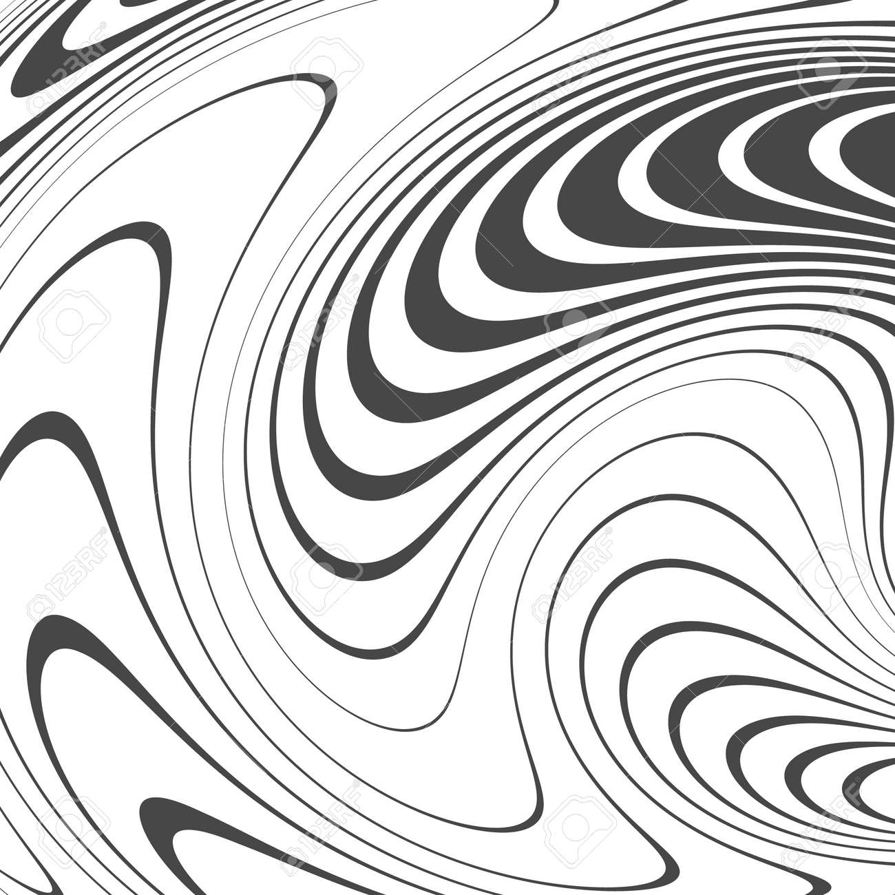 歪んだ線を持つ抽象的な背景 空間の曲率 流体運動 塗料の汚れ のイラスト素材 ベクタ Image