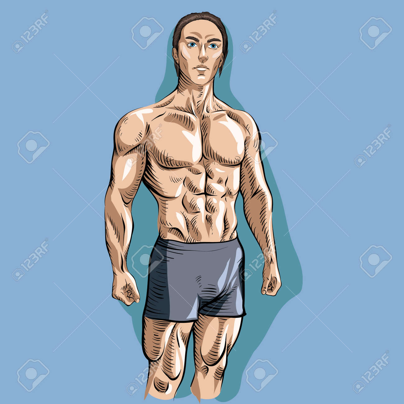 El Tipo Es Atletico Ilustraciones Vectoriales Clip Art Vectorizado Libre De Derechos Image 85981586