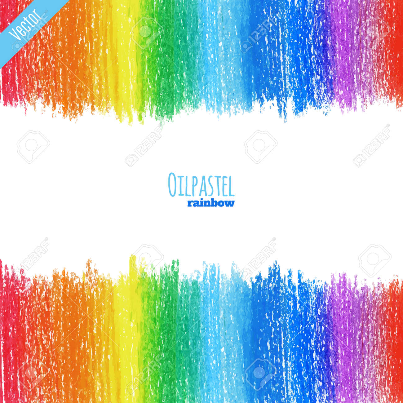 hand drawn colorful oil pastel rainbow background crayon background