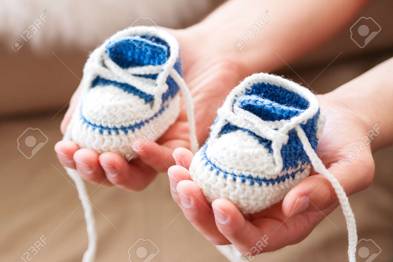 hand knitted baby shoes