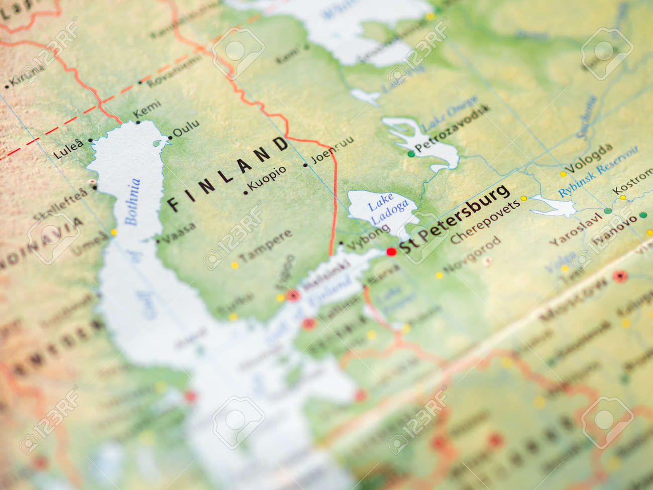 Helsinki On World Map World Map With Focus On Finland With Capital City Helsinki. Stock Photo,  Picture And Royalty Free Image. Image 131463124.