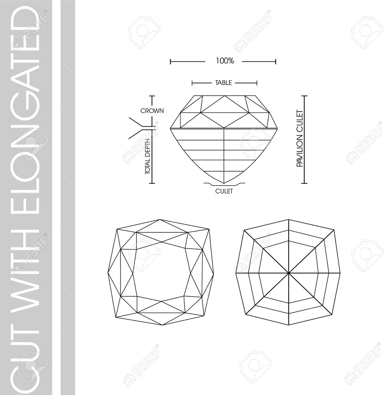 Diamonds Shape Cut With Elongated