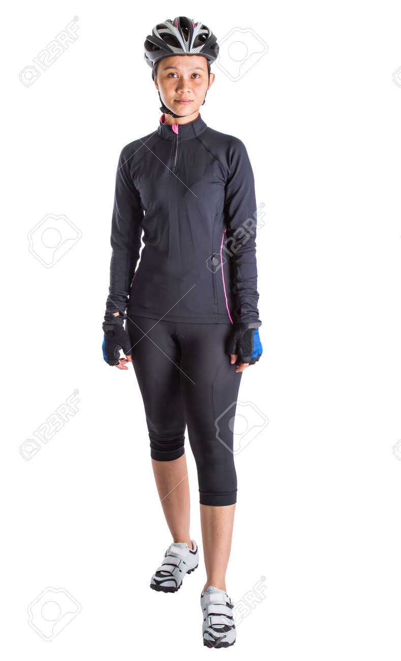 Asian Malay Female With Cycling Attire Over White Background Stock with regard to Cycling Attire Asian Malay Female With Cycling Attire Over White Background Stock with regard to Cycling Attire