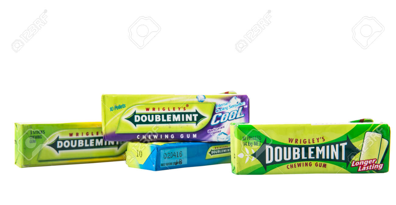 Kuala Lumpur, Malaysia - February 15Th 2015. Wrigley\'S Chewing Gum.  Manufactured By Wrigley Company, The Chewing Gum Are Currently Sold In More  Than 180 Countries Worldwide. Stock Photo, Picture And Royalty Free