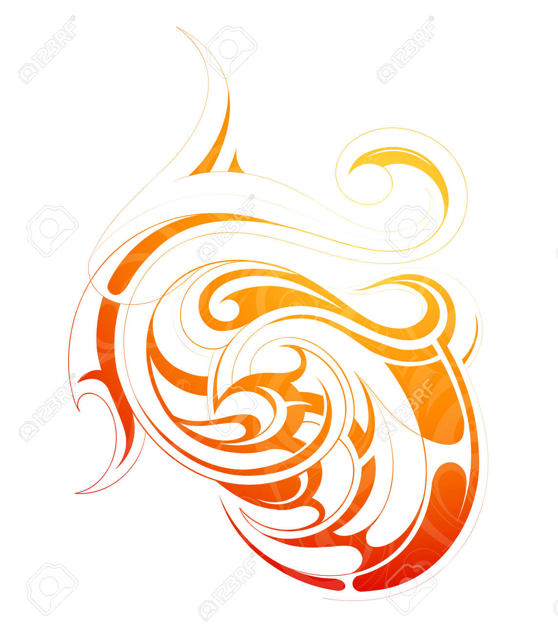 グラフィック デザイン要素として火災炎タトゥー のイラスト素材 ベクタ Image