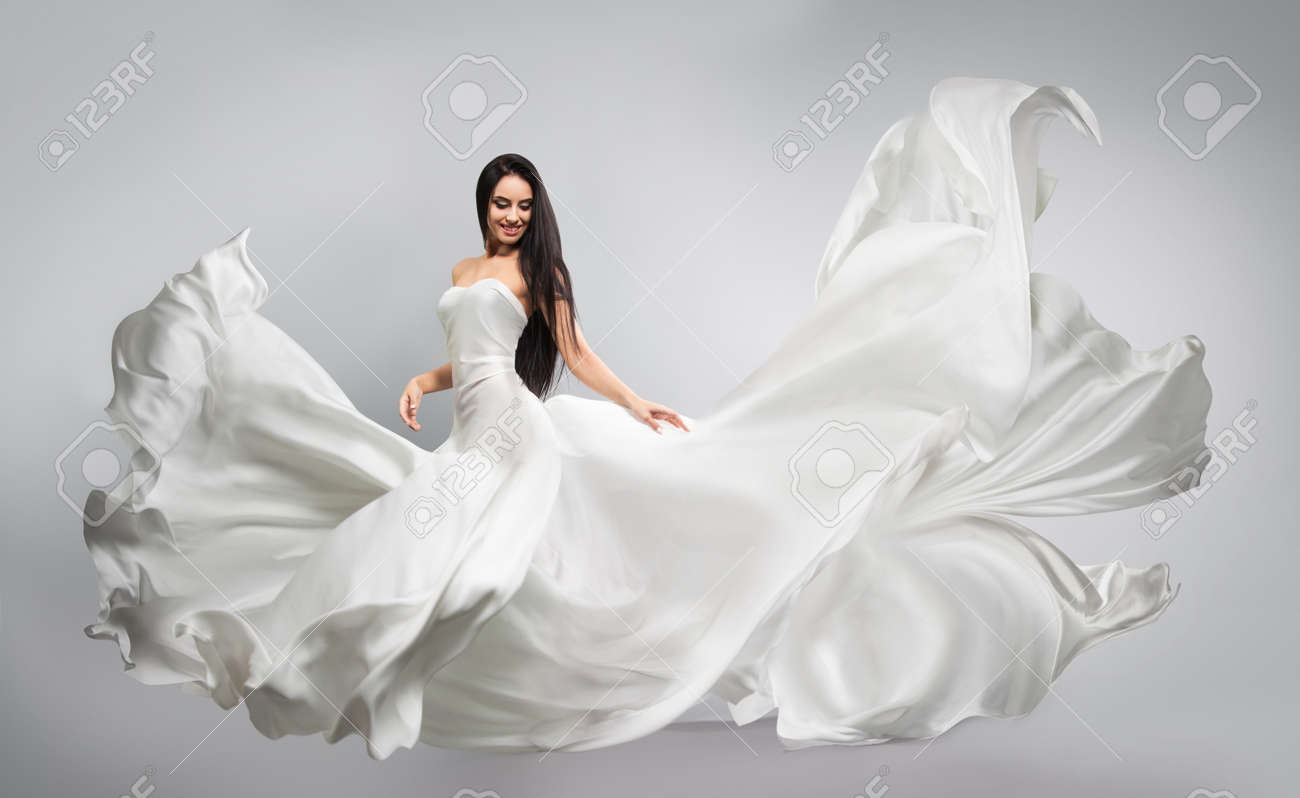 long flowing white dress