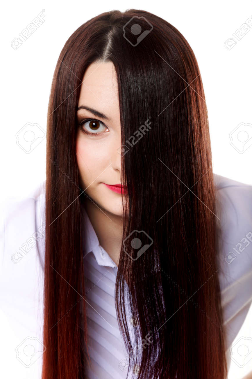 long dark straight hair