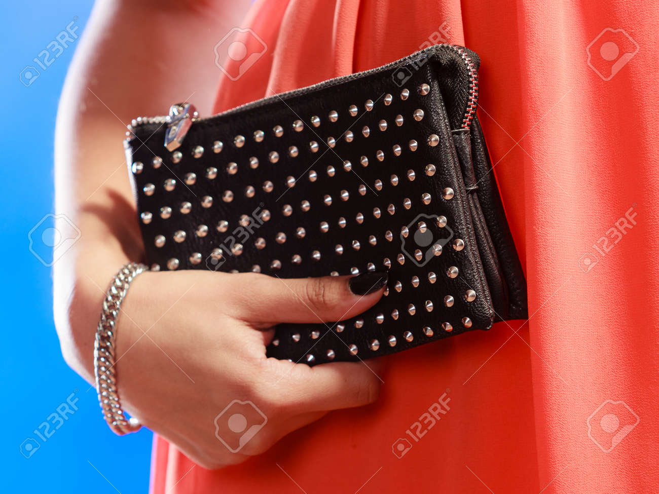 black rivet purse