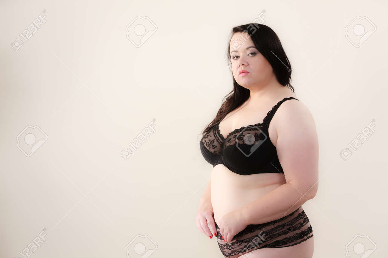 Plus Size Fat Woman in Lingerie Stock Photo - Image of hips