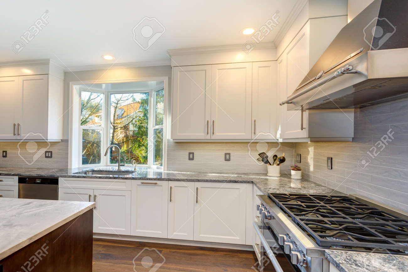 Luxury Home Interior Boasts Amazing White Kitchen With Custom