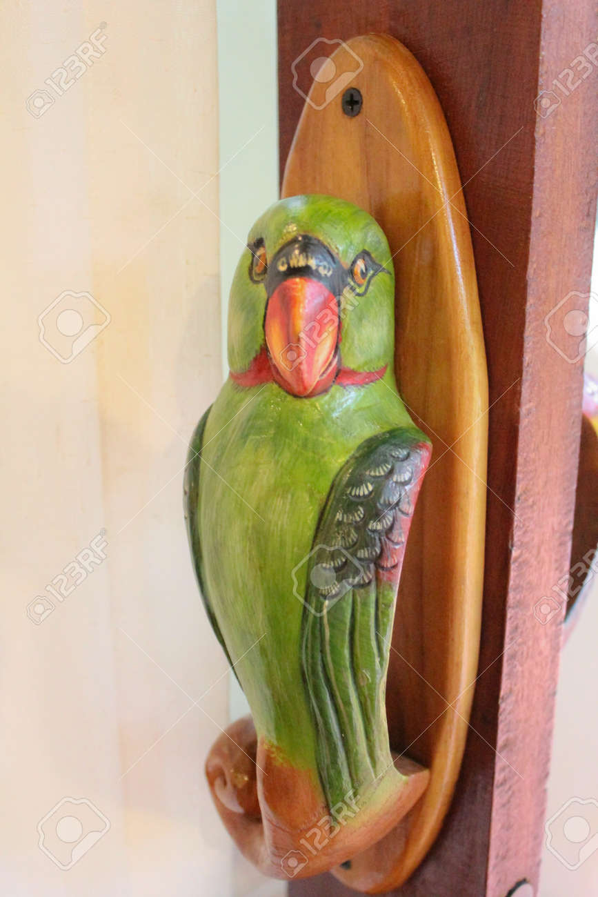 wooden parrots