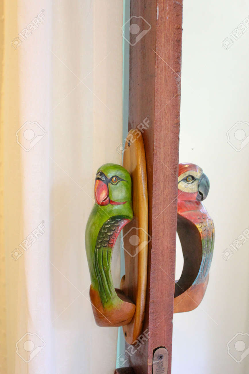 wooden parrots