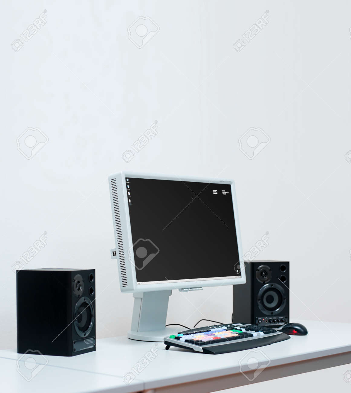 white desk speakers