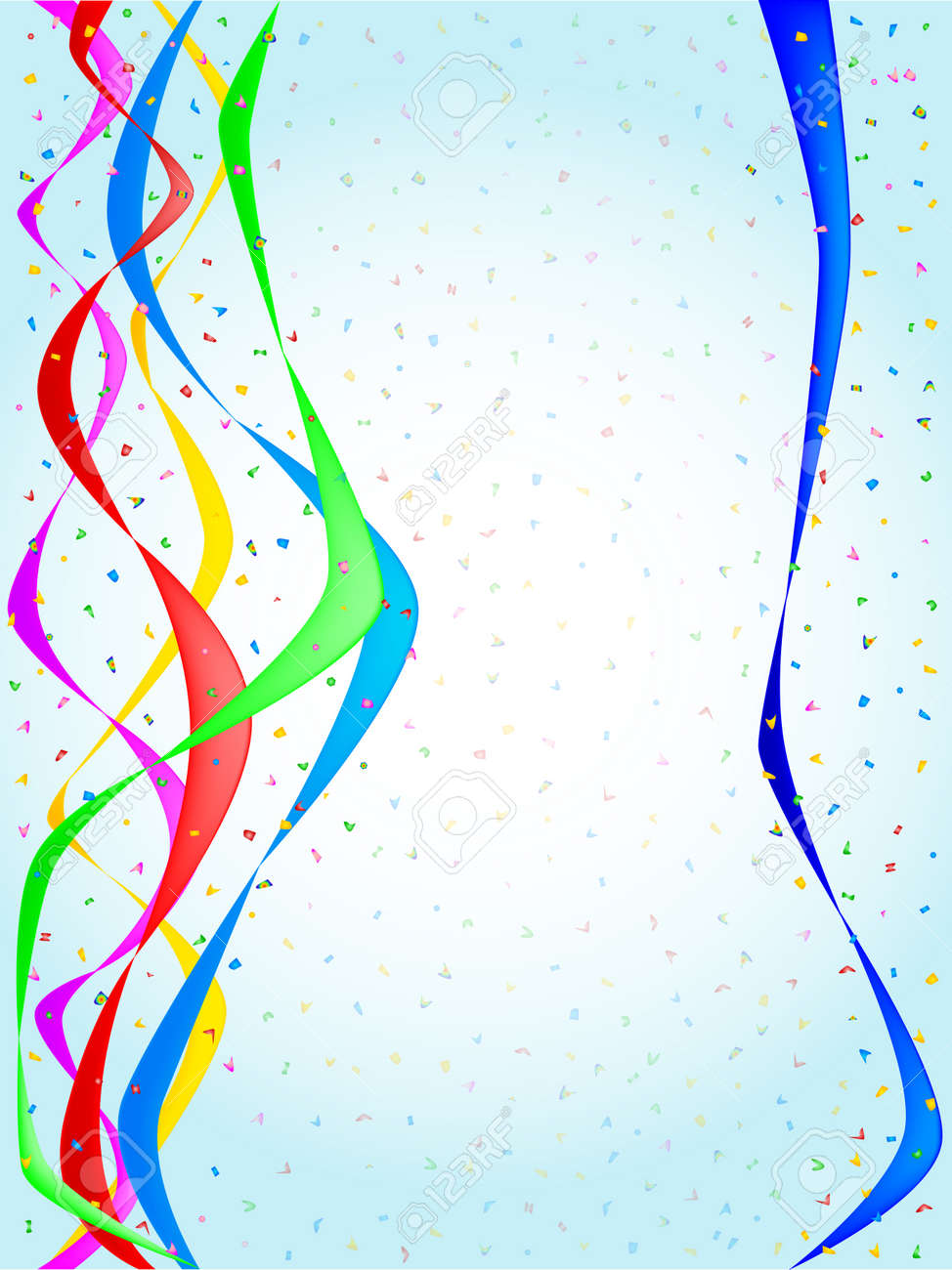 Multi coloured confetti and streamers, a party image - 16246223 Multi coloured confetti and streamers, a party image - 16246223