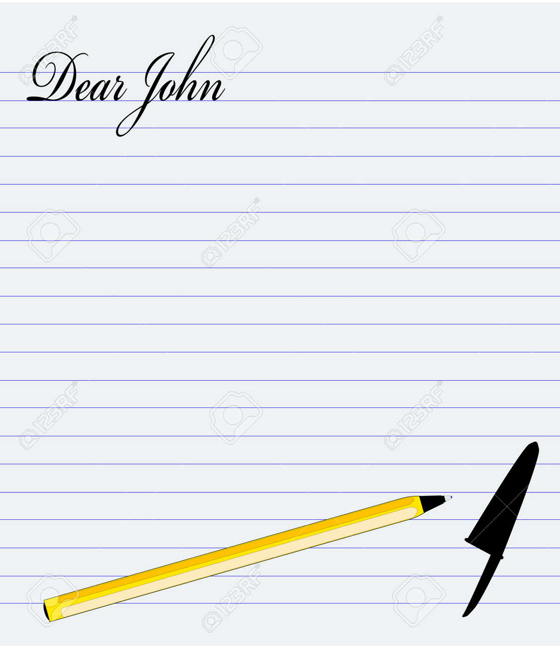 the start of a dear john letter on lined paper lined letter paper