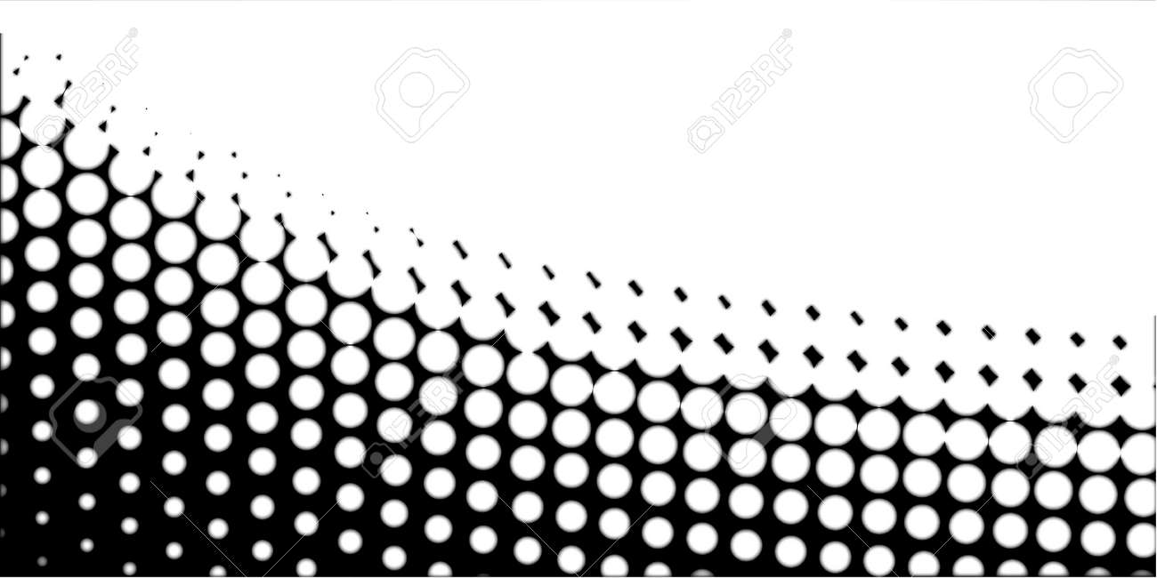 a half tone image with white dots set against a black background half black half white background