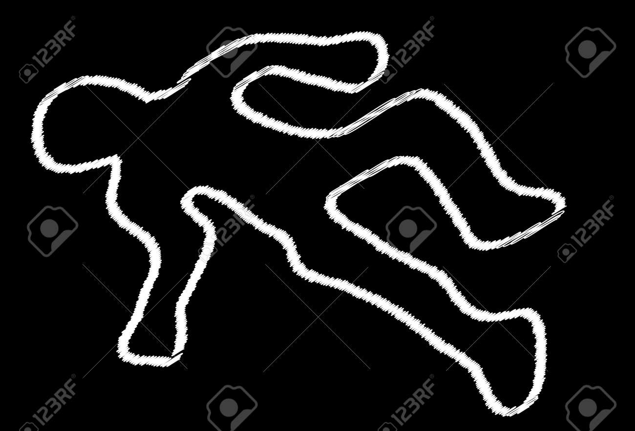 A typical crime svene chalk mark body outline - 51303144 A typical crime svene chalk mark body outline - 51303144