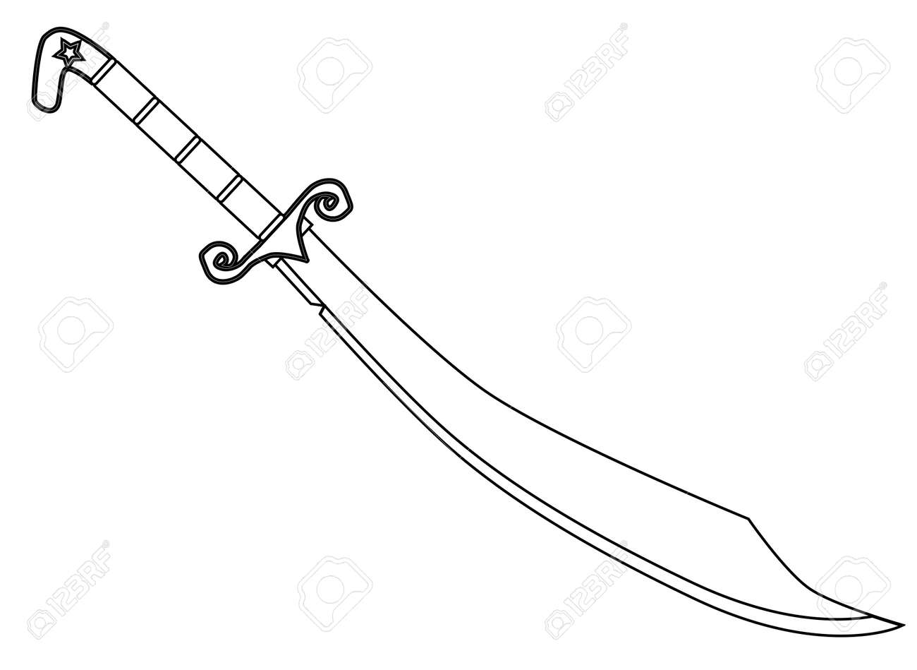 A Scimitar Sword As Used By Arabian Warriors Isolated On White Royalty Free  SVG, Cliparts, Vectors, And Stock Illustration. Image 60932712.