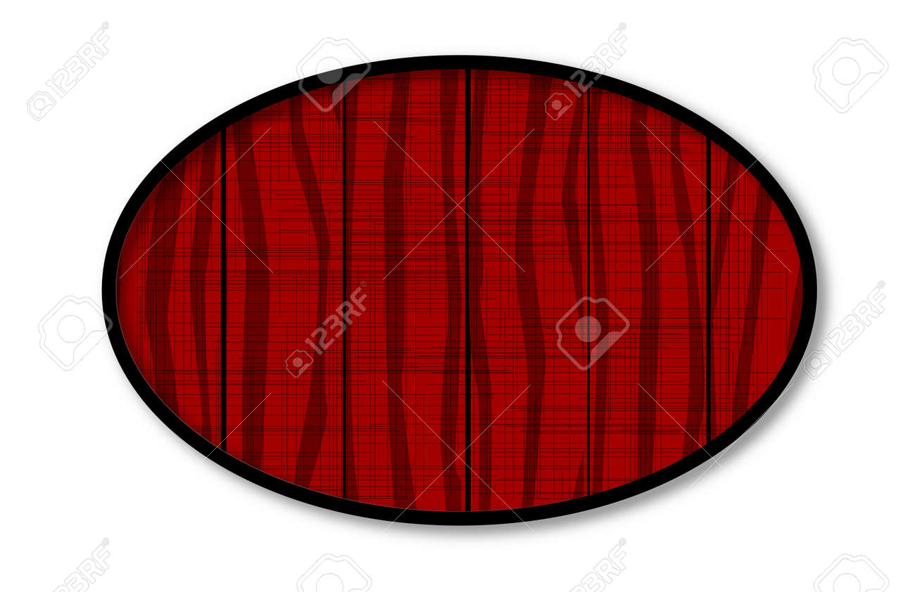 a dark red wood ovel showing grain and grunge effect royalty free