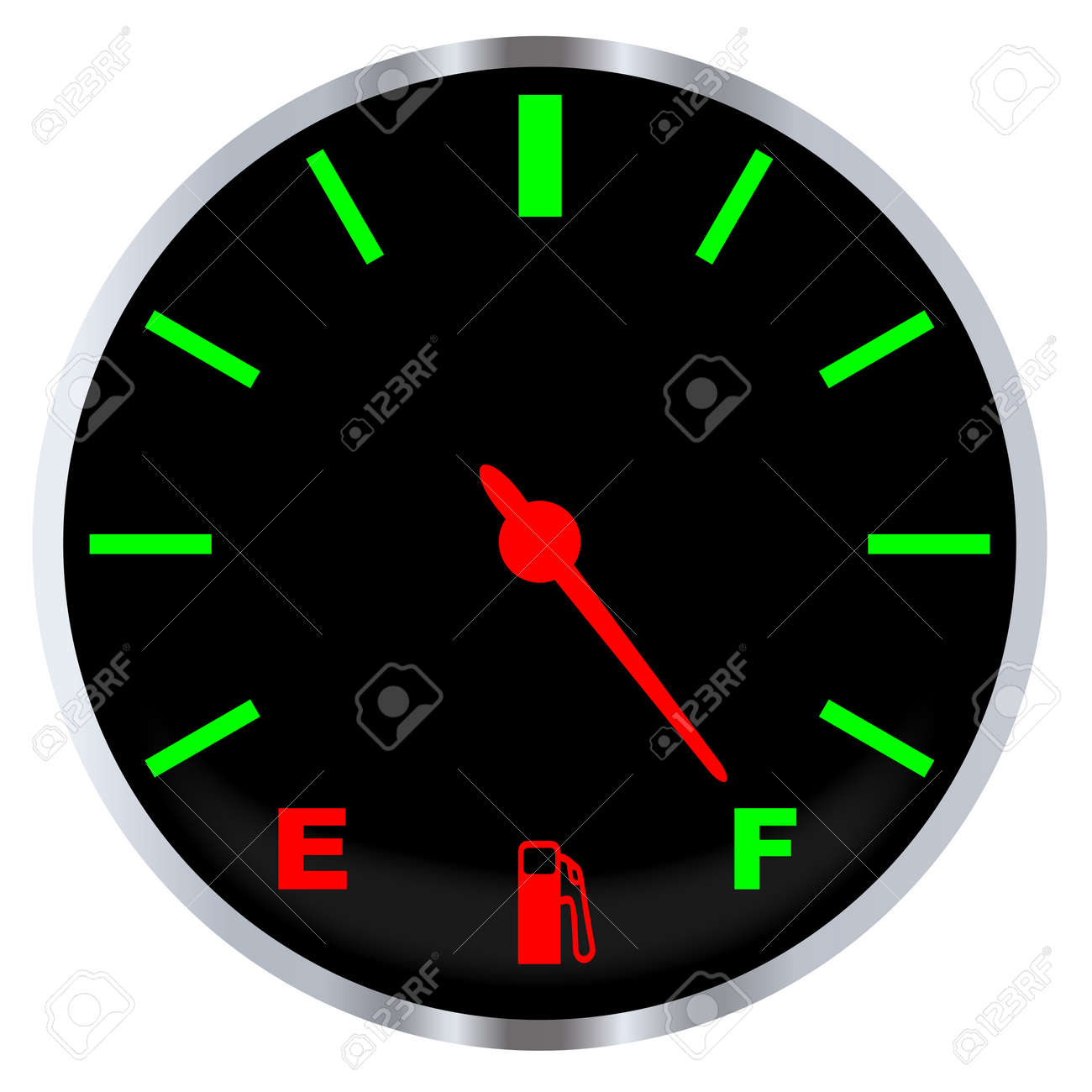 典型的な車の燃料計のフルのマークでのイラスト素材 ベクタ Image