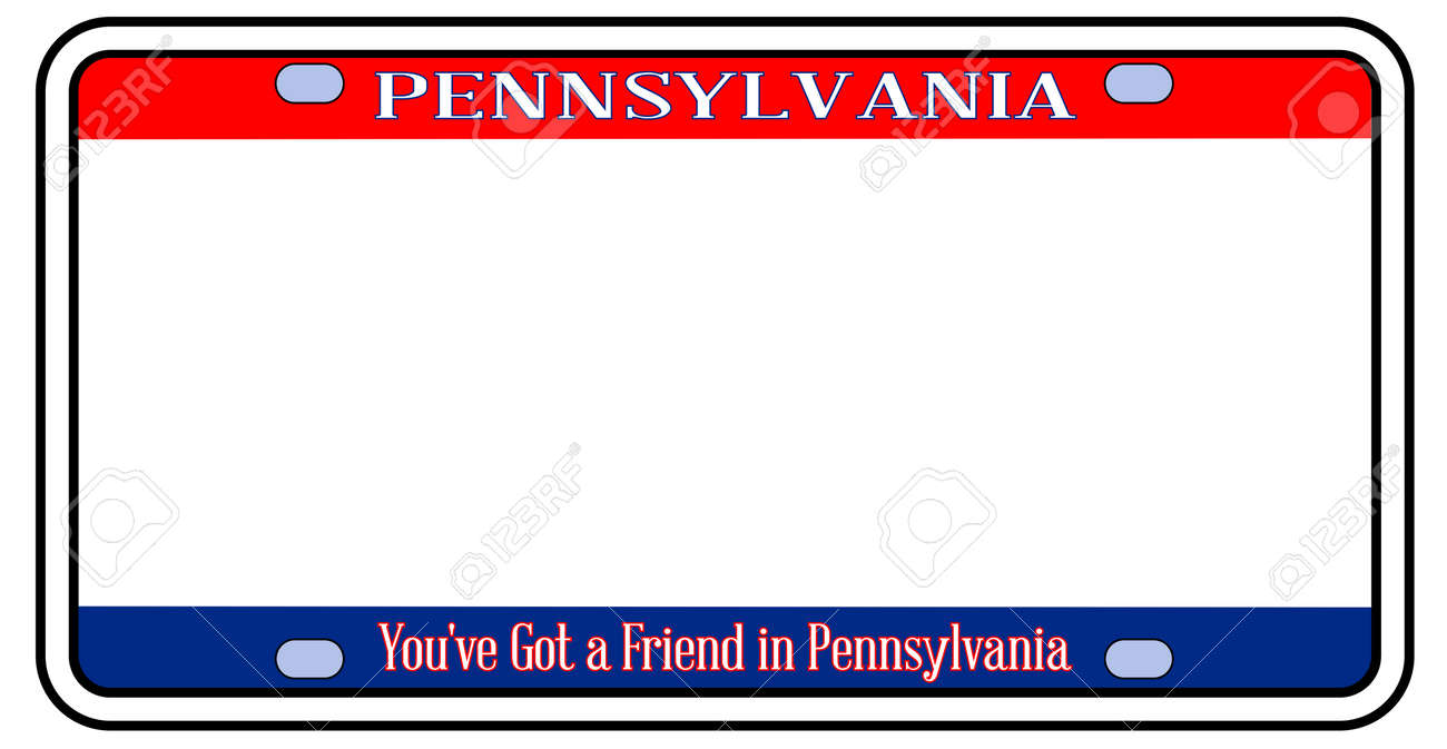 Blank Pennsylvania License Plate In The Colors Of The State Royalty Free Cliparts Vectors And Stock Illustration Image