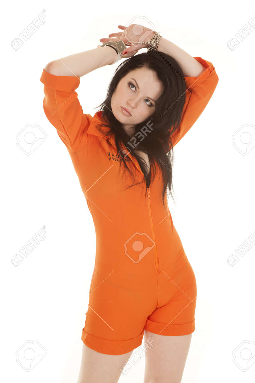 woman in orange jumpsuit