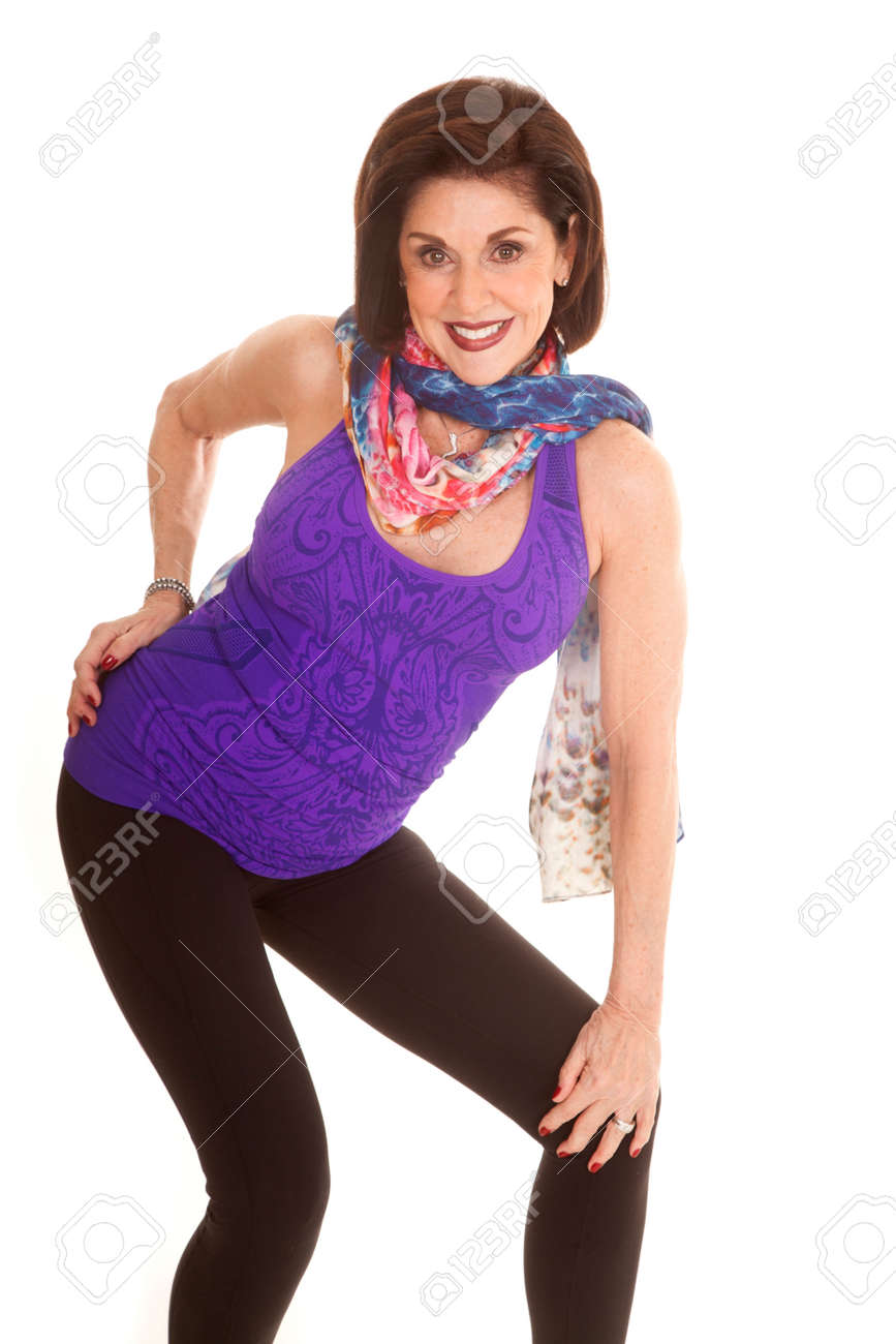 Older Woman Bending Over With A Smile