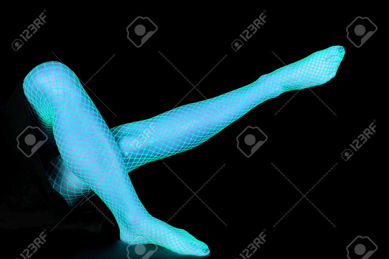 glowing fishnet tights