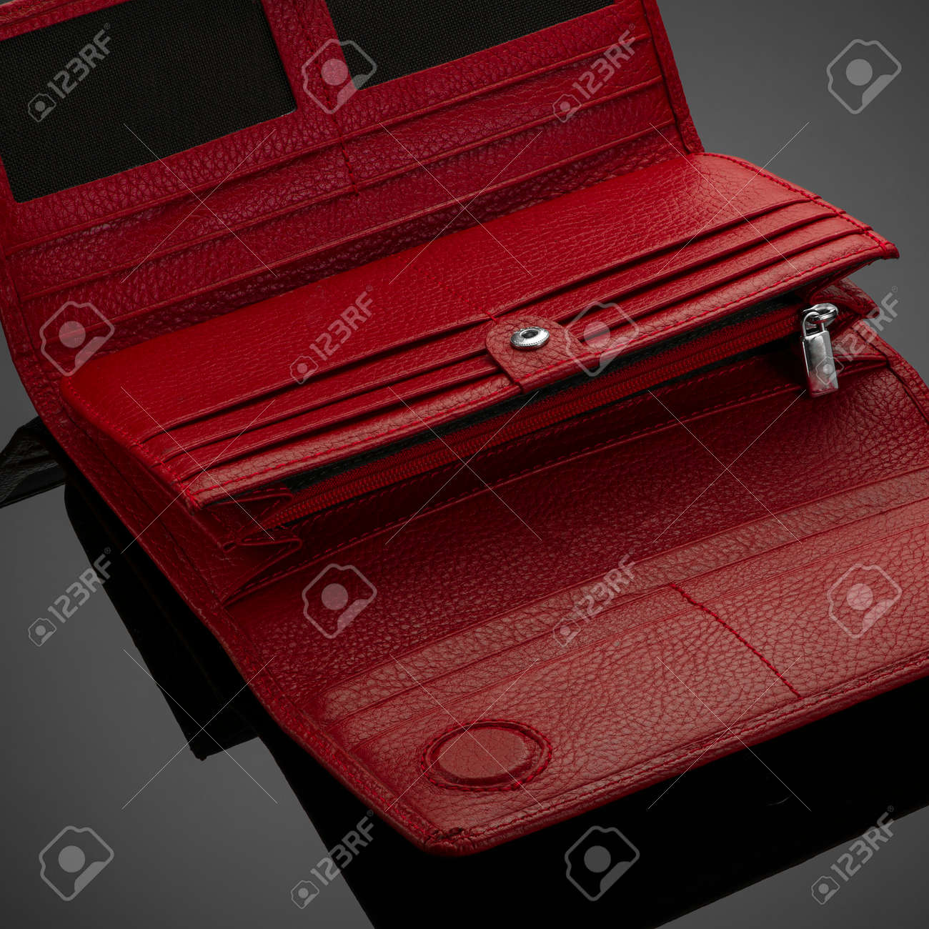 red leather women's wallet