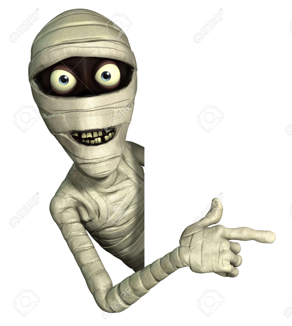 3d cartoon halloween mummy