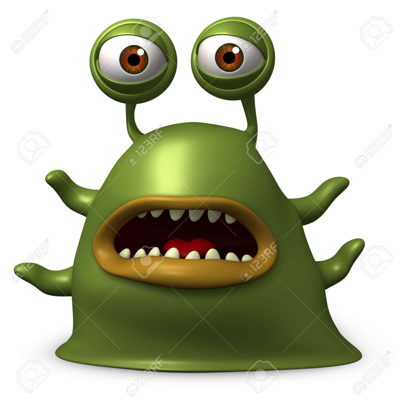 3d Cartoon Slug Monster Stock Photo, Picture and Royalty Free Image. Image  15626386.