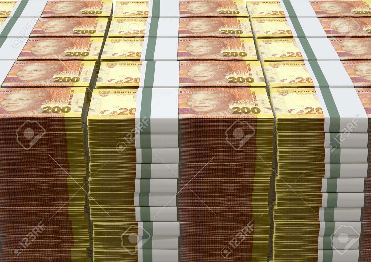 A Pile Of Stacked Wads Of South African Rand Banknotes On An Stock Photo Picture And Royalty Free Image Image 30612555