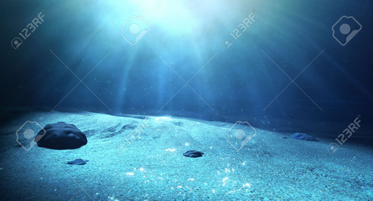 An Underwater Scene At The Bottom Of The Ocean Floor Showing