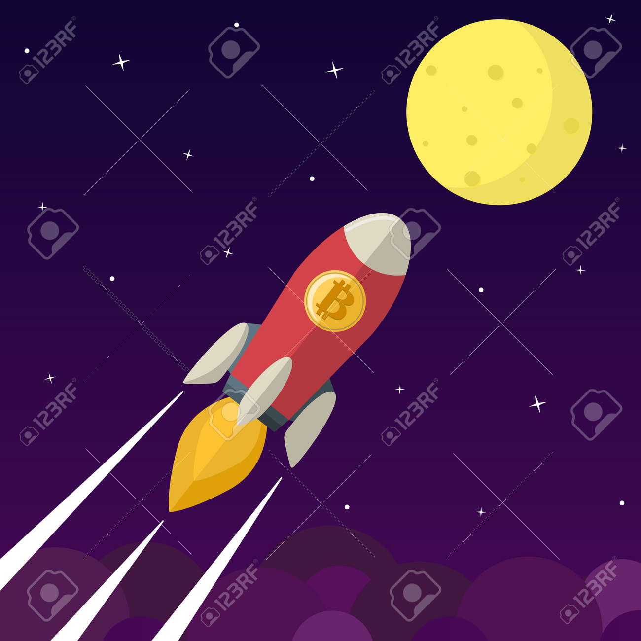 비트 코인 아이콘 로켓 로열티 무료 사진, 그림, 이미지 그리고 스톡포토그래피. Image 94764383