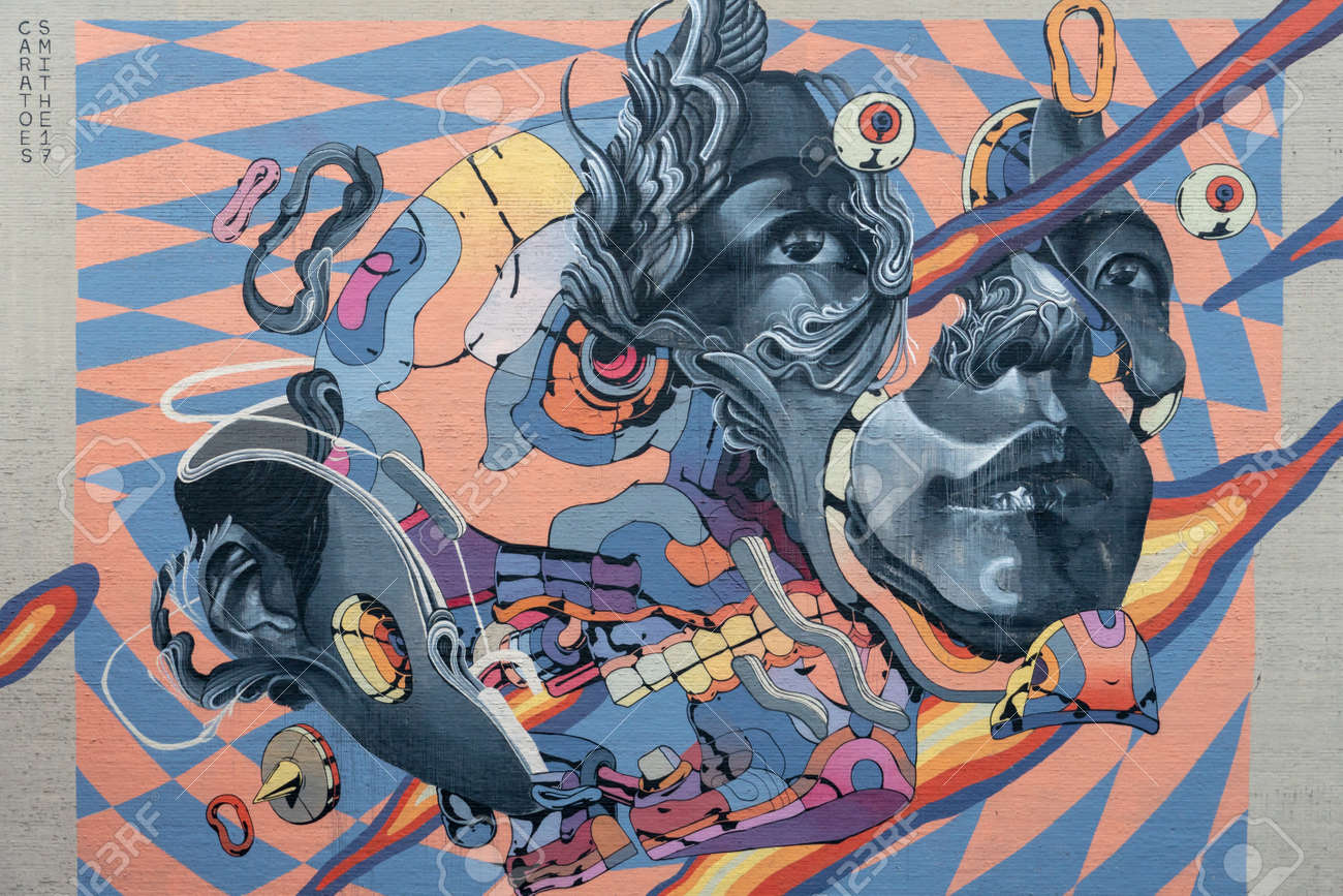 Portland Oregon 2018 11 20 Wall Art Located Near Downtown Stock Photo Picture And Royalty Free Image Image 121601085