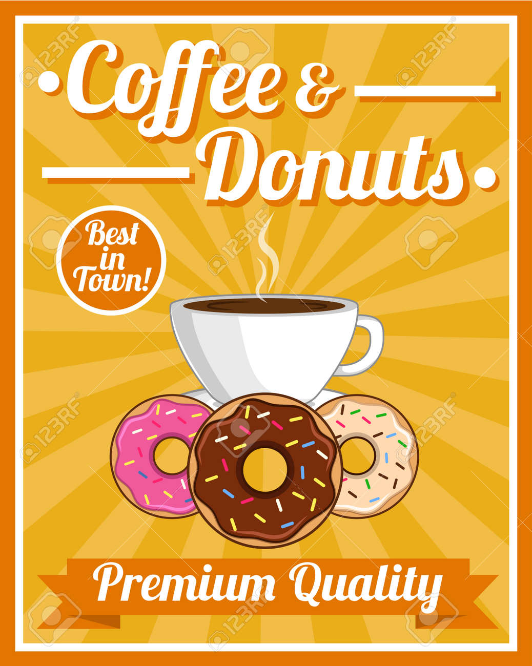 coffee donuts poster royalty free cliparts vectors and stock coffee and donuts flyer