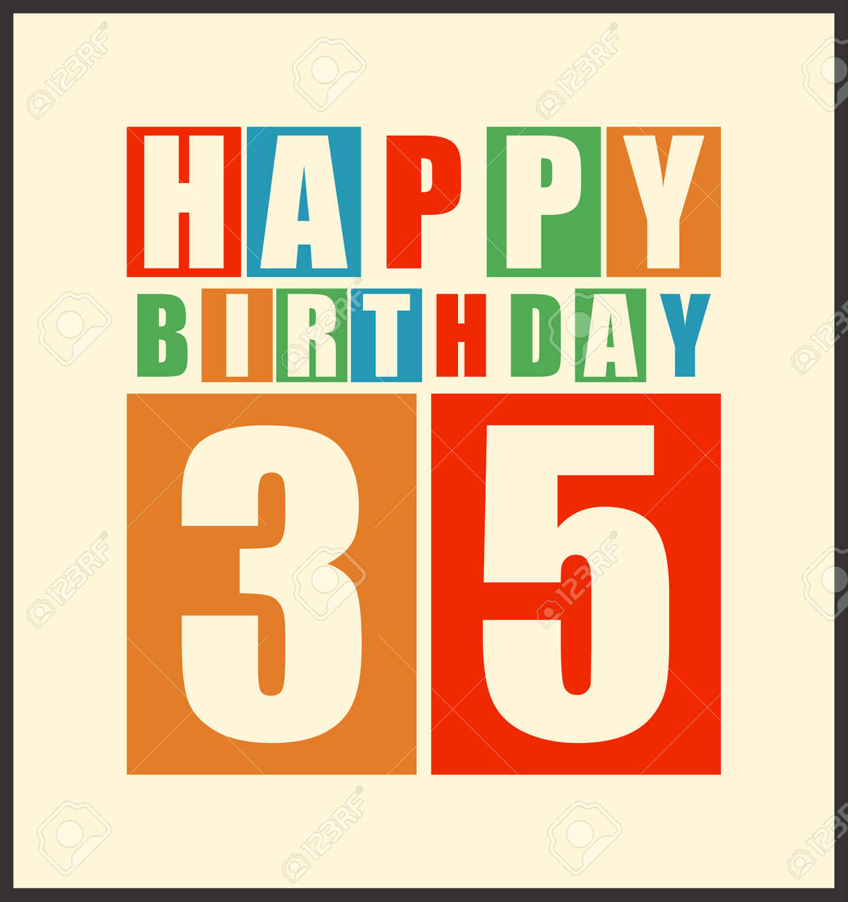 レトロなハッピーバースデー カード ベクトル イラスト カード プレゼント 35 歳お誕生日おめでとう のイラスト素材 ベクタ Image レトロなハッピーバースデー カード ベクトル イラスト カード プレゼント 35 歳お誕生日おめでとう のイラスト素材 ベクタ Image