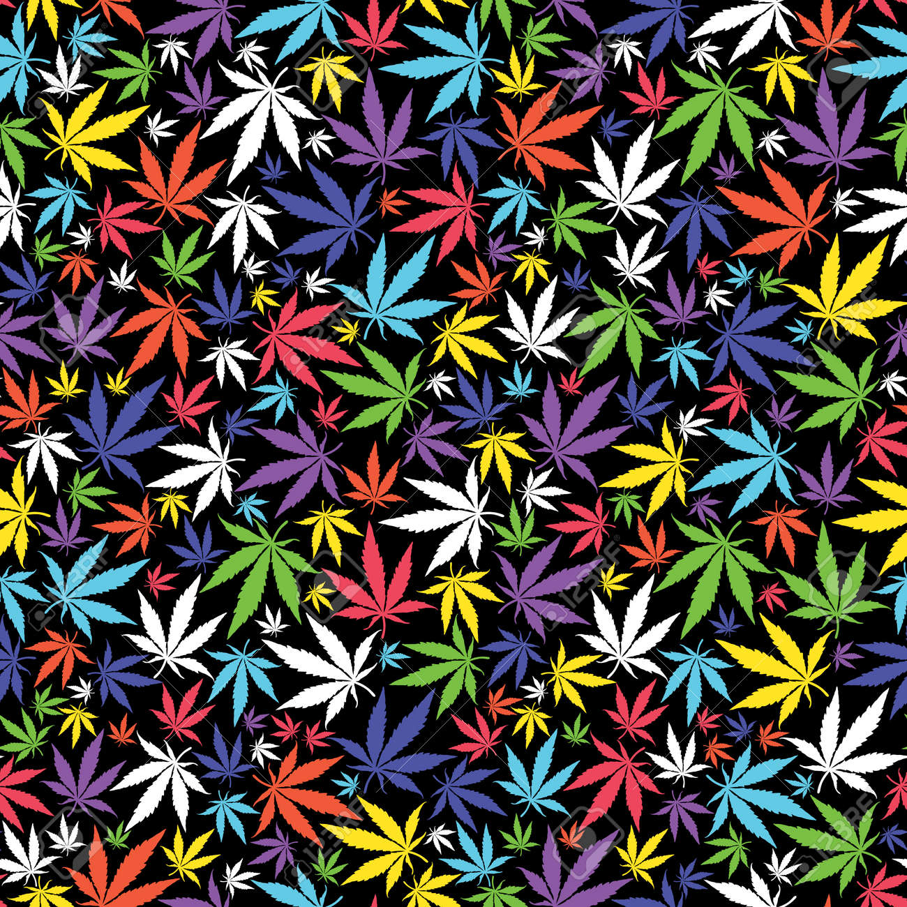 colorful cannabis leaves on