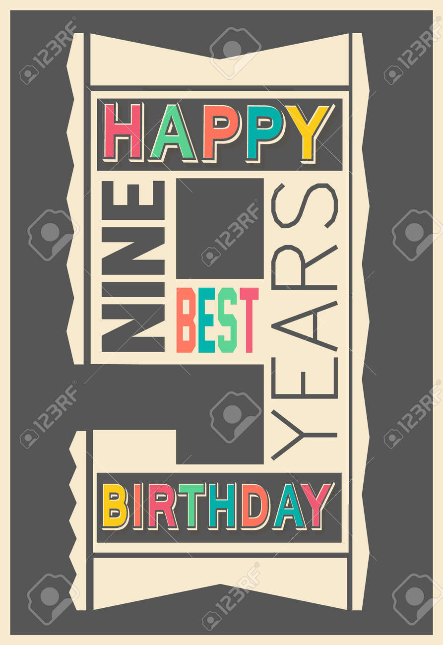 黒い背景にレトロなフォントの種類とスタイリッシュな誕生日ギフト カード 9 年間の日付 ベクトル図のイラスト素材 ベクタ Image 黒い背景にレトロなフォントの種類とスタイリッシュな誕生日ギフト カード 9 年間の日付 ベクトル図のイラスト素材 ベクタ Image