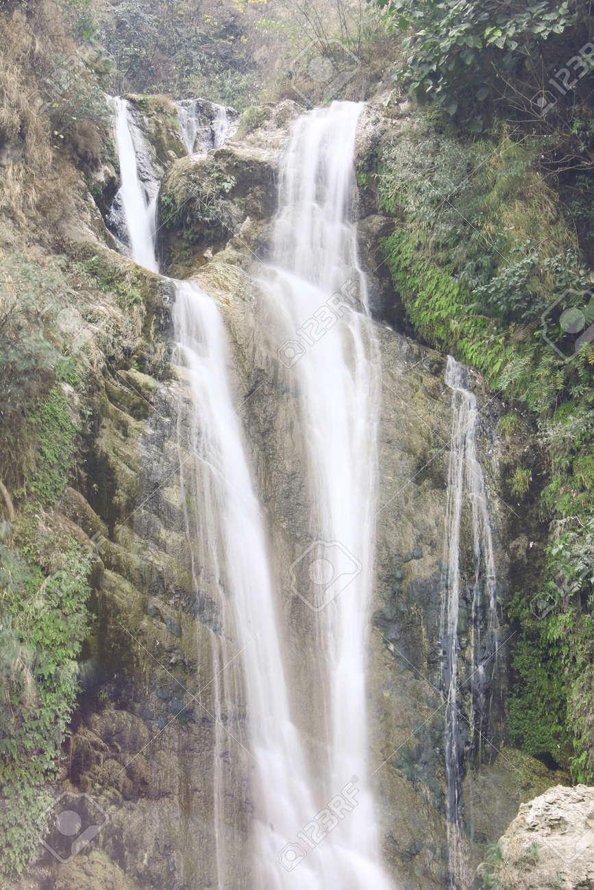 Waterfall In The Mountains In Kashmir Pakistan Stock Photo